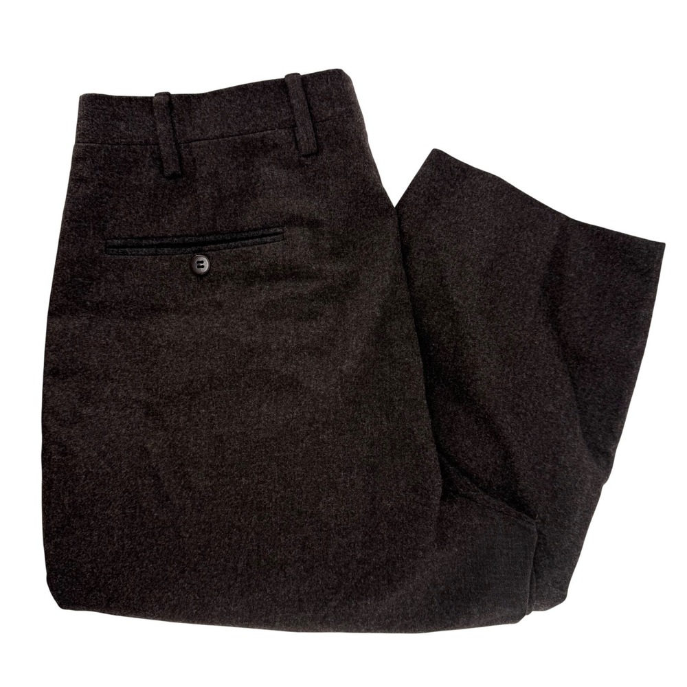 Kiton Napoli Mens Wool Dress Pants Sz 48 32x29.25 Brown Flat Front Made in Italy